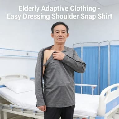 2026 New Easy Snap-button Patient Gown for Post-surgery Arm Fracture and Bedridden Elderly Care