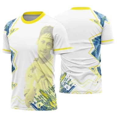 Summer Brazil Neymar No.10 Graphic Soccer Jersey Oversized Quick Dry Breathable Tee Street Trend Sports Training Football Top