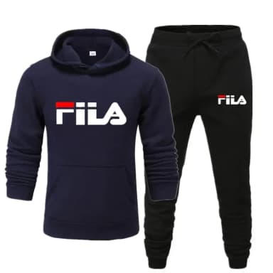 2026 New Men's Trendy Fashion Printed Thick Sweatshirt Two Piece Set Loose Hoodie Running Sweatshirt Set