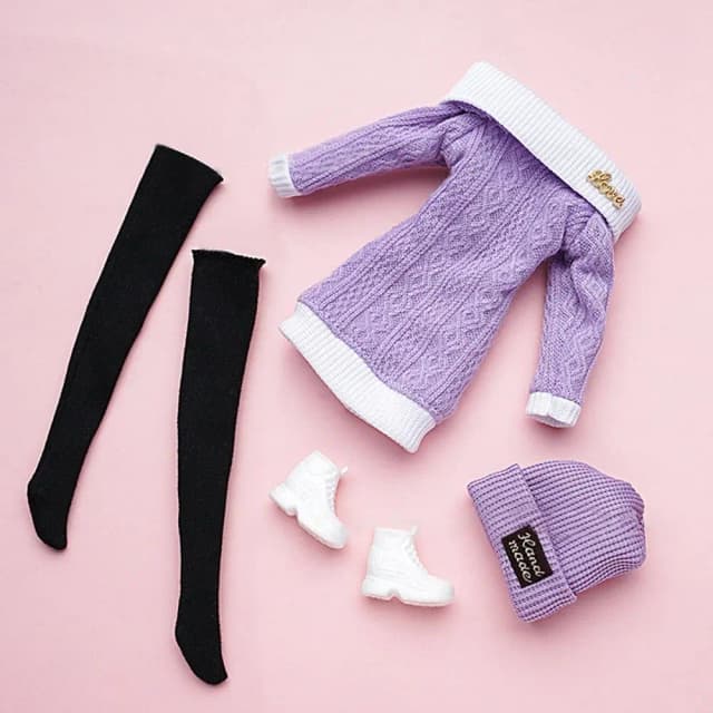 1 Set 1/6 Doll Sweaters Casual Clothes Shoes Hats Winter Wear Pants Girl Doll Wearing Set For 29~32cm Doll Clothes Accessories