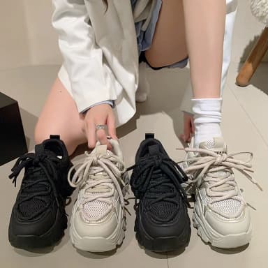Dad's shoes for women 2025new popular spring and autumn sports shoes with thick soles, versatile and niche Instagram trend