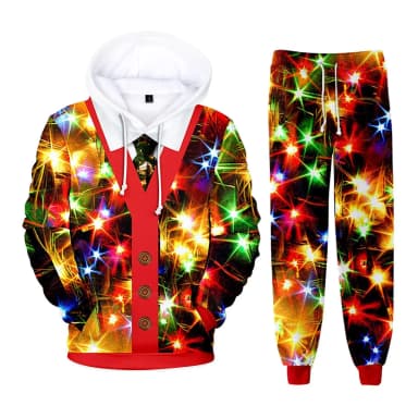 New Autumn Christmas Santa Claus 3D Printed Men's Hoodies Suit Casual 2026 Oversized Sweatshirts+Sweatpants 2-piece Set Clothing