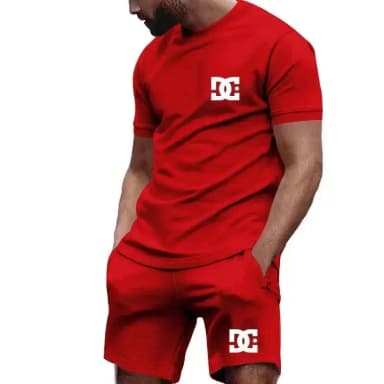Summer new men's short-sleeved T-shirt and breathable shorts two-piece set outdoor leisure fashion running