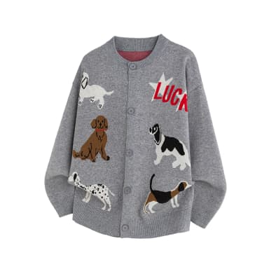 Men's Spring and Autumn Home Comfortable Multi functional Leisure Jacket Fashion Trend Animal Printing Warm Knitted Cardigan