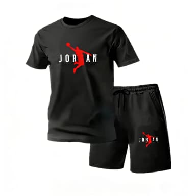 Summer Fashion Trendy Casual Sports Two Piece Set  Men's Short sleeved T-shirt+Shorts Set Quick-drying