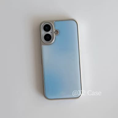 Stylish Ins Gradient Blue and White Trend Drip glue Phone Case For iPhone 17 16 15 14 13 12 11 Pro Max Plus Y2K Exquisite Cover