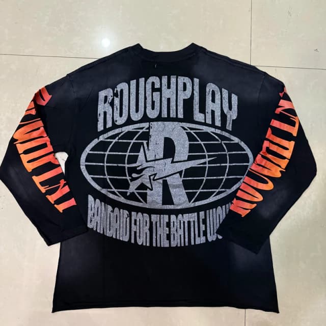 American Hip-hop Trend Rough Play Long Sleeve Tee Men's Women's High Quality Hot Stamping Pattern Printed T-shirt Tops