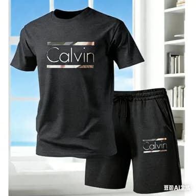 2026 New Fashion Casual T-shirt Shorts Two-piece Set Letter Printing Men's Summer Outdoor Wear Suit