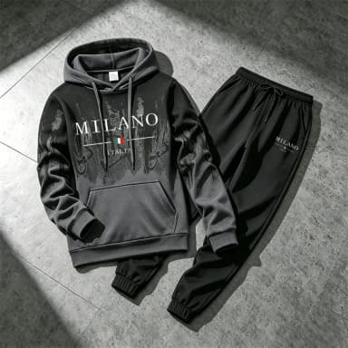 2026 New Arrival Men's Tracksuit Hoodie&sweatpants Italy Fashion Sportswear 2pcs Set Male Daily Casual Sports Hooded Jogger Suit