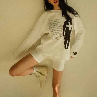Fashion Harajuku Autumn Street Trend Vintage Print round Neck T-shirt
