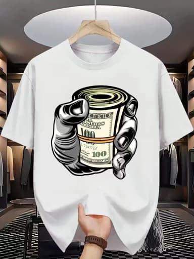 100% Cotton Solid Tshirts Mens Short Sleeve Fashion Brand Trend White Black Clothing High-end Brand Men's Short Sleeve