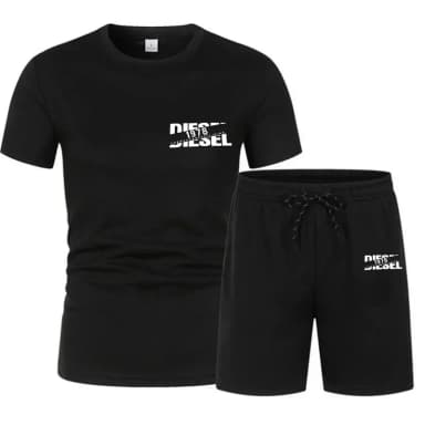 Men's new trend hot summer sports suit high-quality T-shirt and shorts 2piece set urban casual fashion short sleeved T-shirt set