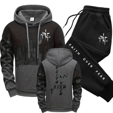 Fall Winter Daily Casual Fashion Sportswear Outdoor Jogger Fitness Outfit 2026 New in Men's Tracksuit Hoodie&sweatpants 2pcs Set
