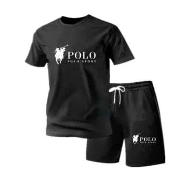 Men's mesh round neck sports suit spring and summer fashionable fitness jogging pants set casual outdoor sports two-piece set