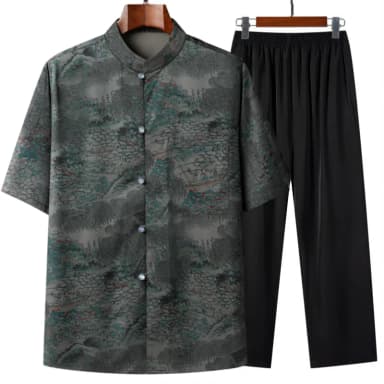 （Shirts+Pants） 2026 Summer Men Fashion Trend Casual Two-Piece Floral patterns Sets Men's Chinese style High-Quality Shirts