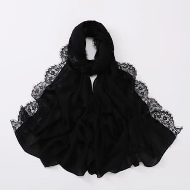 2026 Spring Lace Chiffon Hijabs Woman Muslim Scarf Shawls Solid Ladies Party Shawl Wraps Islamic Turban Female Headscarf Ramadan