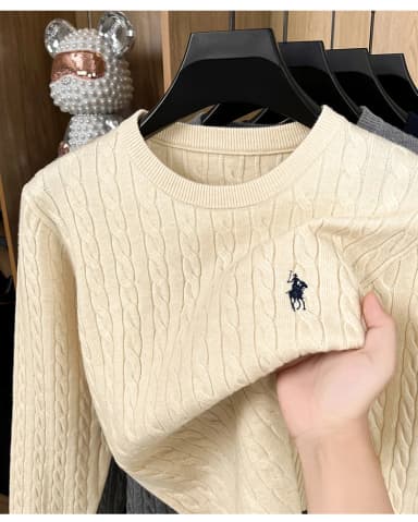 Spring and Autumn Men's Round Neck Hooded Knitted Sweater Base Sweater Loose Warm Fashion Jacquard Top