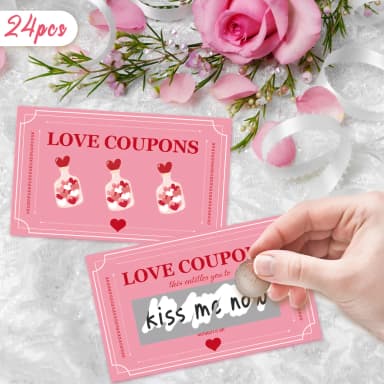 24pcs Blank Note Card, Couple Love Scratch-Off Cards, 2026 Holiday Surprise Scratch-Off Cards, Party Decorations, DIY Gift Cards