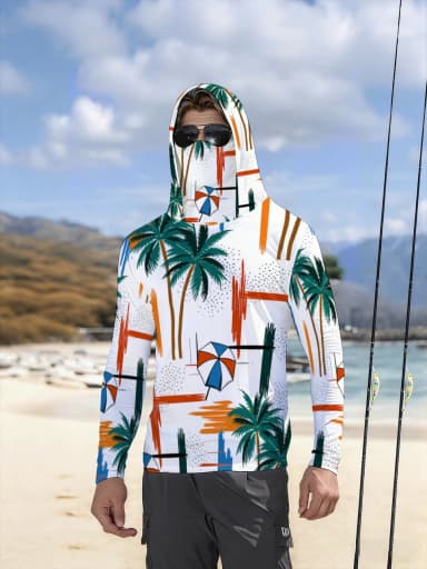 2026 Summer New Style Men's Long-Sleeved Shirt - 3D Trendy Brand Beach Print Fashion Outdoor Comfortable Lightweight Soft