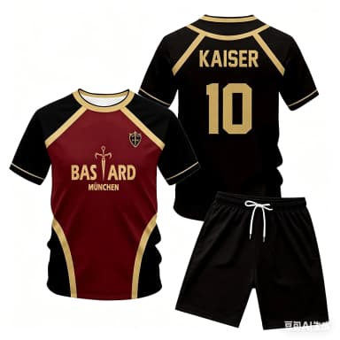 Anime Kaiser Jersey Set Japanese Anime Cosplay Football T-shirt Set Men Fashionable Casual Short Sleeve Tops