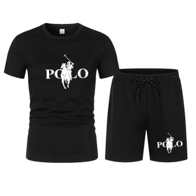 2026 Summer Fashion Trend Leisure Sports Set Mesh High Street Men's Set T-shirt