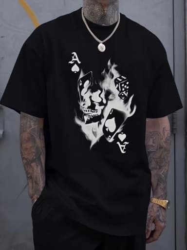 100% Cotton Solid Tshirts Mens Short Sleeve Fashion Brand Trend White Black Clothing High-end Brand Men's Short Sleeve