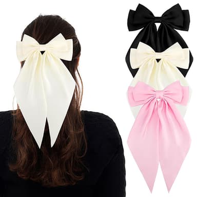 Barrettes à cheveux en tissu avec gros nœud papillon