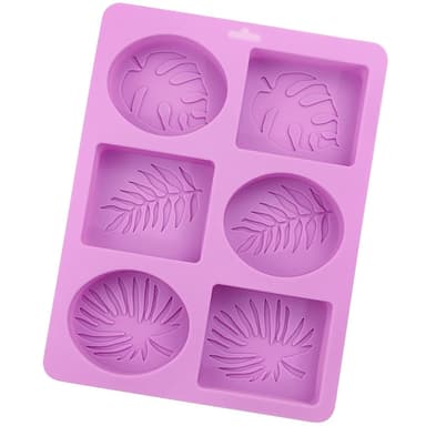 Moules à savon rectangulaires/ovales à motif de feuille en silicone