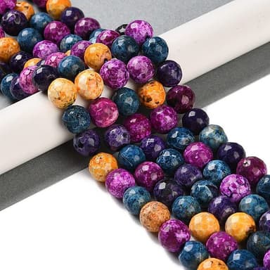 Naturelles feu crépitent agate perles brins