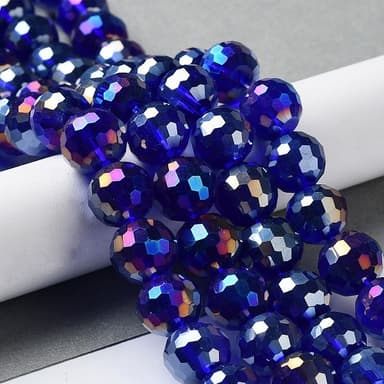 Chapelets de perles en verre électroplaqué