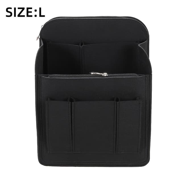 TEMU Paquete de 3 organizadores de fieltro para mochila - Bolsas de almacenamiento de viaje multicompartimento con cremallera, tela de lona duradera