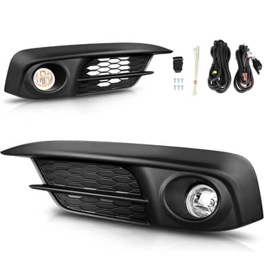 YITAMOTOR Fog Lights Compatible with 16 17 18 2016 2017 2018 Civic Fog Lamps Replacement, Bulbs and Wiring Harness Included-2 Pack