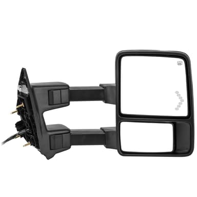 YITAMOTOR Passenger Side Towing Mirror - 2008-2016 Ford F250-F550 Super Duty | Power Heated, LED Signal, Smoke Lens