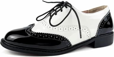 Black and White Oxford Shoe Vintage Wingtip Heels