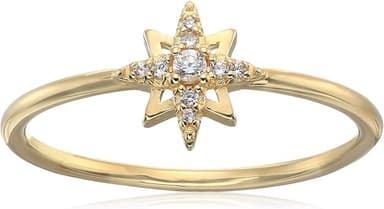 Amazon Essentials Cubic Zirconia North Star Dainty Demi Fine Ring in Sterling Silver