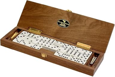 Personalized Dominoes Game Luxury Walnut Case Set