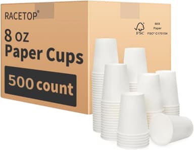 8 oz Coffee Mug Disposable Cups 500 Pack