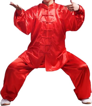 Chinese Outfit Men Tai Chi Kung Fu Silk Uniform Set