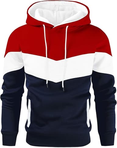 Men’s Color Block Fleece Pullover Hoodie