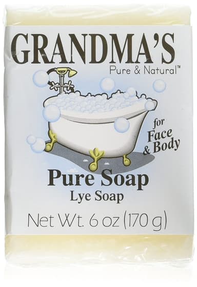 Grandma's Pure Lye Soap Bar – 6.0 oz Unscented Face & Body