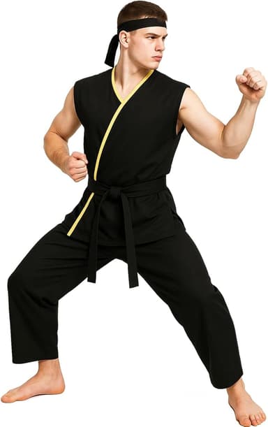 Black Gi Costume Karate Outfit Set