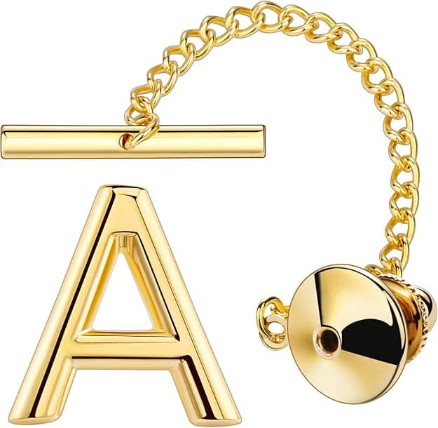 AMITER Chain Tie Clip – Initial Gold/Silver