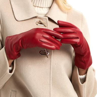 Womens Leather Gloves Cashmere Lined Touchscreen Warm