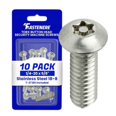 1/4-20 x 5/8 button head with washer stainless torx