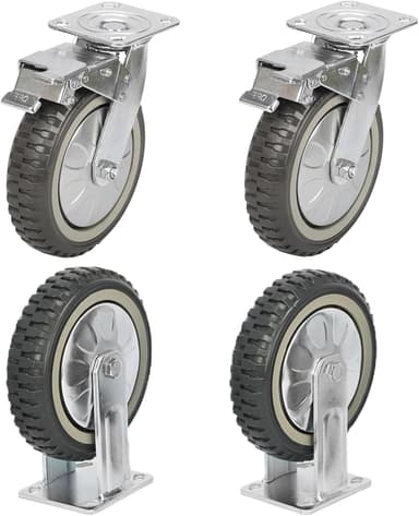 8 Inch Trolly Tyre with Brakes – Heavy Duty Caster Wheels Set of 4