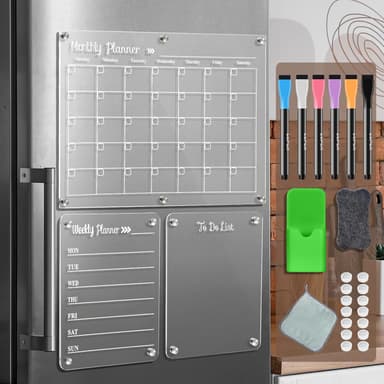 Magnetic Calendar Dry Erase Boards Set Fridge