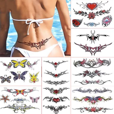 8 Sheets Belly Tattoos Stickers