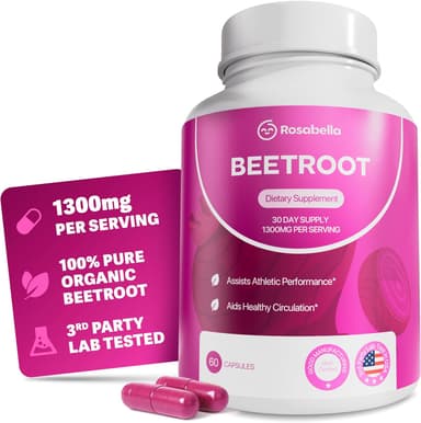Daily Wellness Deal - Rosabella Organic Beet Root Capsules – 1300mg