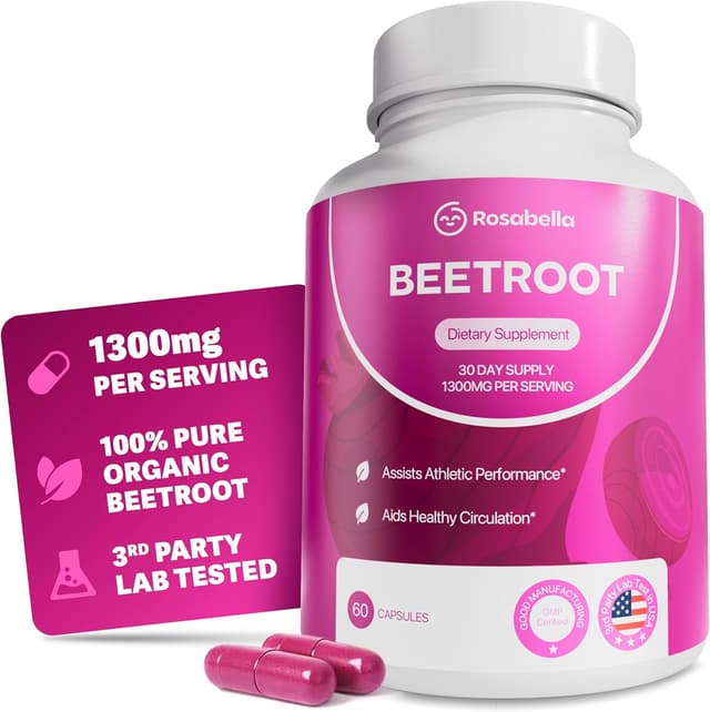 Daily Wellness Deal - Rosabella Organic Beet Root Capsules – 1300mg