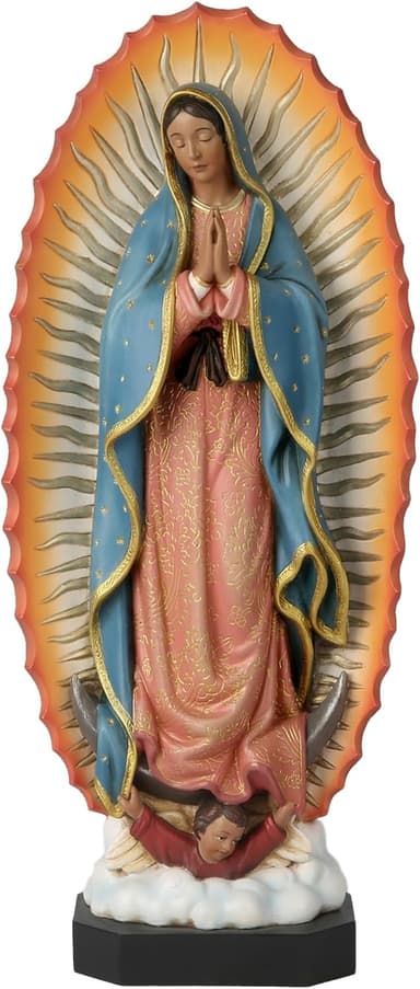 Our Lady Guadalupe Statue – Hand Painted Religious Figure